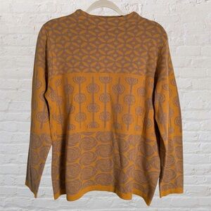 SUNDAY By Godske Jumper Size XL Yellow Gold Geometric Knit High Neck Nordic